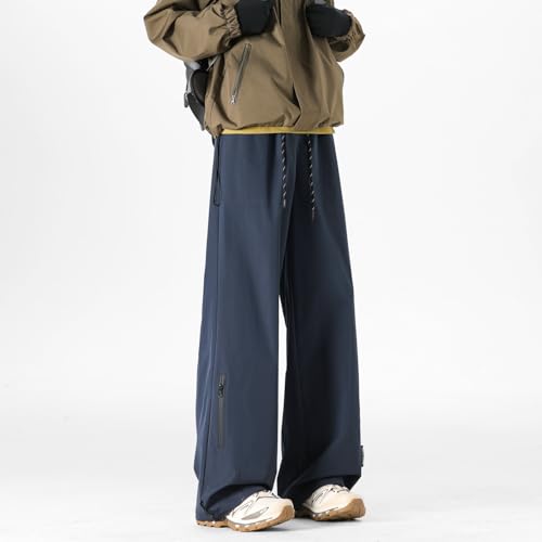 Seidarise Men's Navy Wide - Leg Outdoor Trousers, Adjustable Fit & Zippered Pockets for Outdoor Activities3