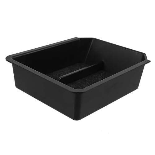 Organisateur de rangement de console centrale de voiture compact en plastique noir et feutre