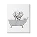 Stupell Industries Baby Elephant Bubble Claw Bathtub Safari Animal Bathroom, Designed by Ziwei Li Canvas Wall Art, 36 x 48, White