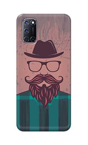 Image of PRINTFIDAA Man Icon with Beard Shirt Hipster Printed Designer Hard Case for Oppo A52 / Oppo A92 / Oppo A72, CPH2061, CPH2069, PADM00, PDAM10 Back Cover -(e) RPM1001