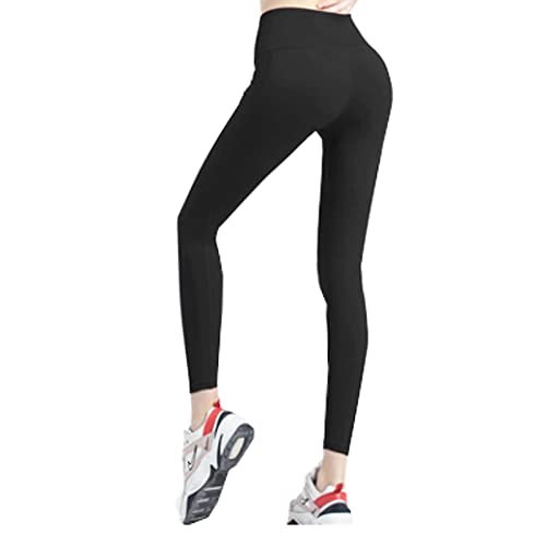 OCCIENTEC Leggings de Sport Femme Taille Haute Pantalon de Yoga pour Femme avec Poches Leggings Femme pour Sport, Jogging Noir, L Cover