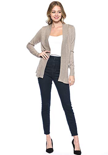 Image of Urban Look Womens Basic Long Sleeve Open Front Comfy Sweater Cardigan