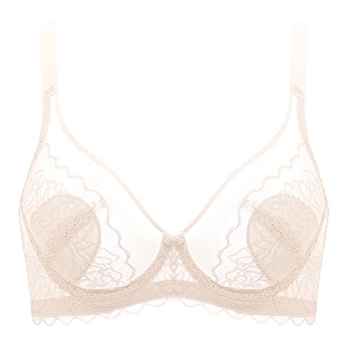 Soutien-gorge push-up transparent : l'art de la dentelle florale haut de gamme