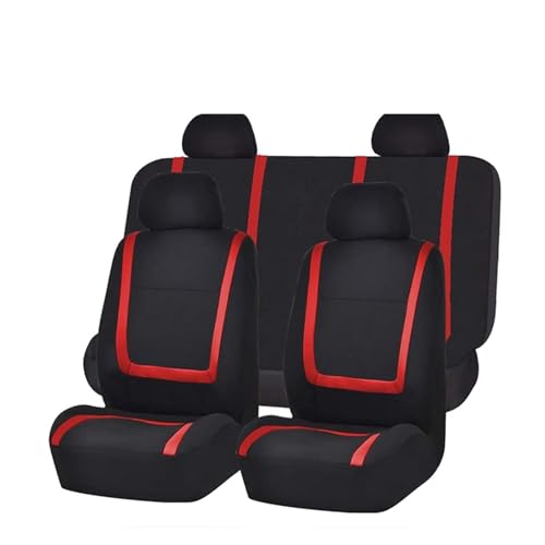 Housse de siège de voiture en tissu plat rouge pour protection universelle complète