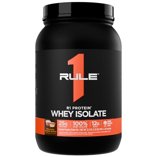 Image of Rule 1 Proteins R1 Protein Whey Isolate - with 25g Protein & 6g BCAA Exclusively from Isolated & Hydrolyzed Sources for Workout Recovery (2 Pounds, Chocolate Peanut Butter)