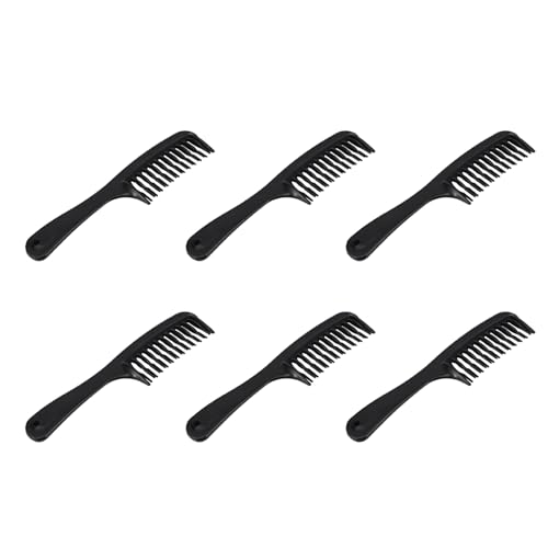 Bntaomle 6 peinetas de pelo negro con doble fila para cabello largo y rizado y húmedo