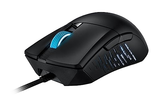 Image of ASUS ROG Gladius III Gaming Mouse (Black) with Specially Tuned 26,000 dpi, Exclusive Push-Fit Switch Socket II, ROG Paracord and Aura Sync RGB Lighting (90MP0270-BMUA00)