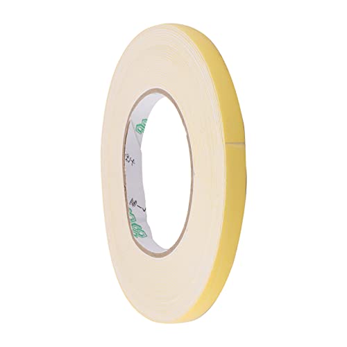 Rebower Single-Sided Foam Tape Self Adhesive, [for Home Fixtures, Daily Use] - 10mm x 1mm / 5m / Black, Yellow / 1Pcs