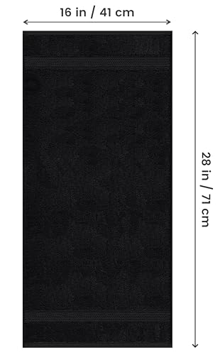 Image of Utopia Towels 6 Pack Premium Hand Towels Set, 16 by 28 inches, 100% Ring Spun Cotton, Ultra Soft and Highly Absorbent 600GSM Towels for Bathroom, Gym, Shower, Hotel, and Spa, Black