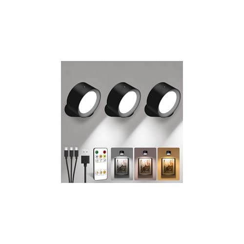 LED Wall Mounted Lights, Rechargeable Wall Sconces with...