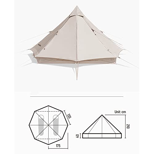 Carpa exterior piramidal de algodón para 4 estaciones miniatura 5