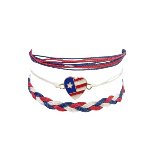 La mejor selección de Blue Drop Top 10. 19 Pulsera Blue Drop USA 4 de julio con bandera americana, diseño de corazón de estrella de Pentagrama, rojo, blanco y azul, para hombres y mujeres, IN, No es una piedra preciosa