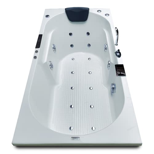 Image of Madonna Divine 5.5 ft. Bathtub with Whirlpool, Bubble and Back Massage, Filler Set and Online Heater with Digital Control Panel (Ivory)