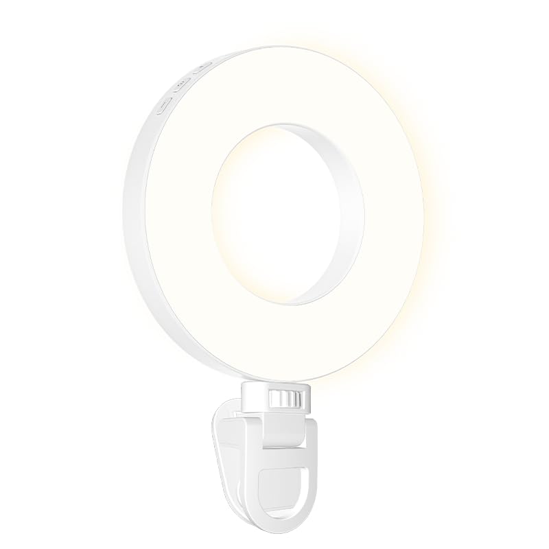 LITTIL Selfie One Pro - Ring Light for Phone, iPhone, Android or Laptop | 3 Adjustable Light Modes | Rechargeable Batteries | Removeable Clip | Perfect for Beauty, Influencers, Creators