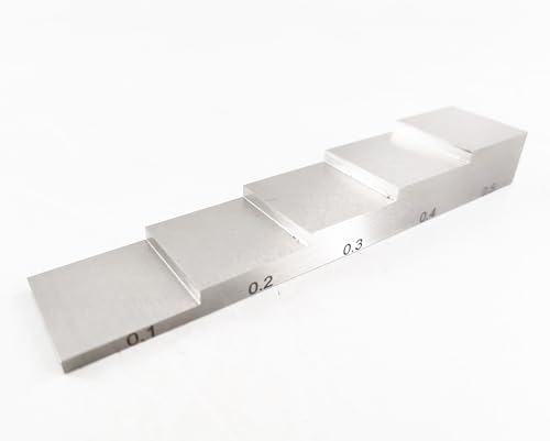 Bloque de calibración de 5 pasos 0.100" 0.200" 0.300" 0.400" 0.500" para medidor ultrasónico de espesor, aleación de titanio 6AL4V miniatura 6