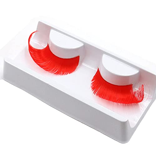 AnHua® New Sexy Fun Ladies Styles Handmade Reusable Long Thick Fancy Party Feather False Eyelashes Makeup Eye Lashes (Red)