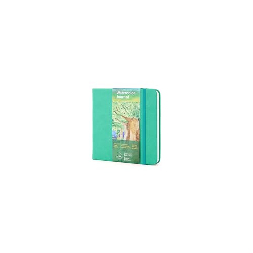 Image of tumuarta Watercolor Journal,140 LB, 300 GSM, Cotton Paper, Cold Press, 24 Sheets, 48 Pages, Watercolor Paper Sketchbooks for Use As Travel Notebook and Mixed Media Pad(Blue,5.5x5.5)