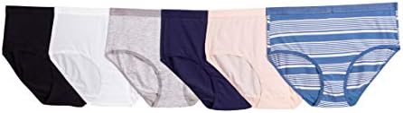 Splendid Women's Super Soft Brief Underwear Panty, Multipack (Blue Stripe, X-Large)