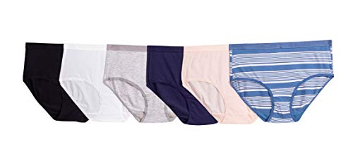 Splendid Women's Super Soft Brief Underwear Panty, Multipack (Blue Stripe, X-Large) #TOP19