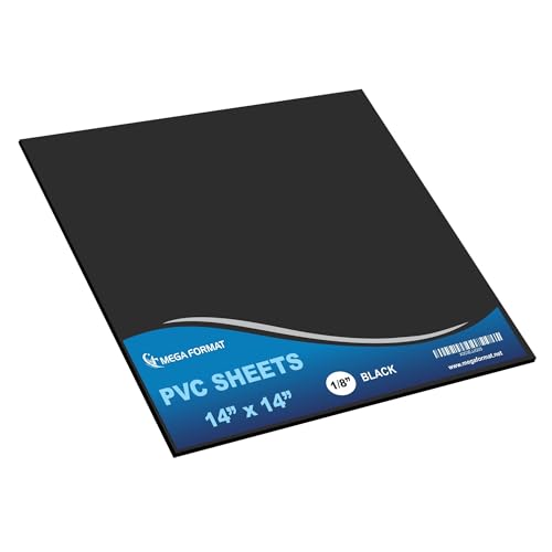 Image of Mega Format Expanded PVC Plastic Sheets - 14 inch X 14 inch Rigid Black Sheet for Crafts, Signage, & Displays - Sintra, Celtec PVC Board - Waterproof for Outdoors Use - 1 /8 inch 3mm Thick - 1-Pk-Black
