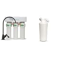 Aquasana 3-Stage Max Flow Claryum Under Sink Water Filter System & Shower Filter for Shower Head - Reduces Over 90% of Chlorine from Hard Water
