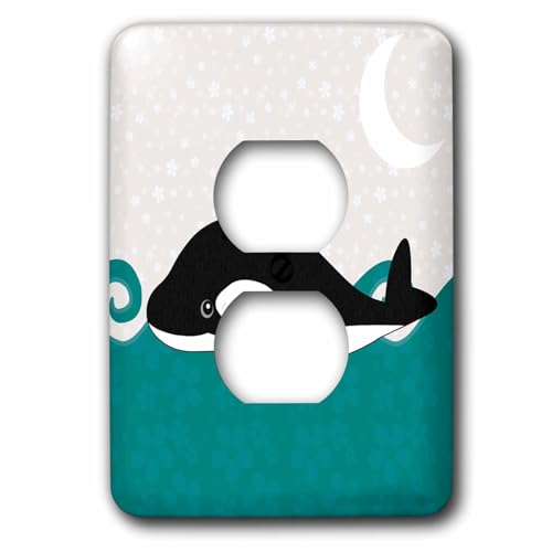 Orca Whale in the Ocean Bouchon Prise Protection Enfant et Cache-Prise Mural