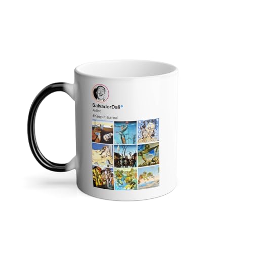 Mug Thermo-réactif Tasse Magique - Salvador Dali Réseaux Sociaux Peinture Peintre Surrealisme - 325 ml