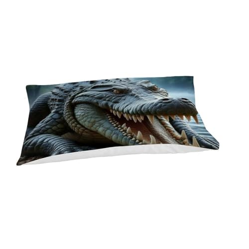 Housse de couette crocodile en microfibre 135x200 cm avec fermeture éclair pour lit simple