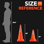 18 Inch 6 Pack Traffic Cones,Collapsible Safety Cones,Multi Purpose Pop-up Cones with Reflective Collar,Orange Cones for Parking lot, Driveway, Driving Training etc - Image 2