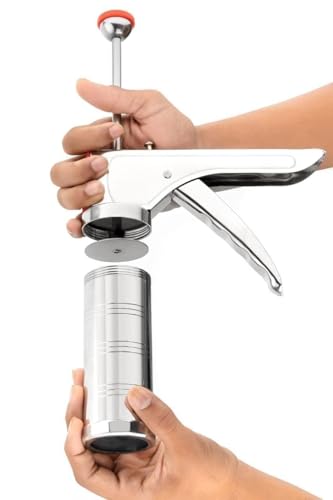 Image of theaoo Stainless Steel Murukku Maker Machine Idiyappam Maker Chakli Maker Machine Steel Sev Maker Machine for Home Noodles Maker Namkeen Maker Machine Paper (Pack of 1)