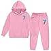 Girls Bowknot 2 Piece Outfits Hoodie Sweatsuit Sets Oversized Tracksuit Winter Fall Fashion Baggy Sweatpant With Pockets Pink,12-13 Years