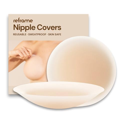 Image of Reframe Grip-It No Glue Nipple Covers | Reusable, Sweatproof, Waterproof | Non Adhesive Nipple Pasties for Women (1 Pair)