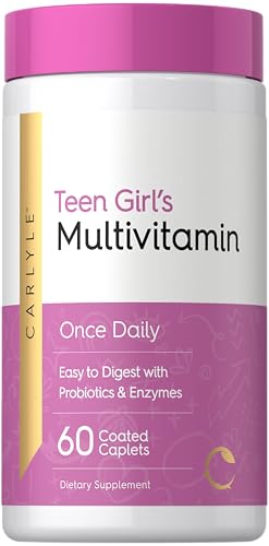 Carlyle Teen Multivitamin for Girls | 60 Caplets | Once Daily