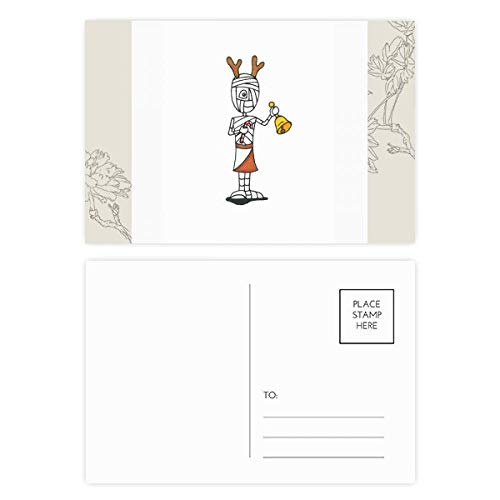 Carte postale de fleur Set 20pcs DIYthinker Momie Antlers 5,7x3,8 pouces