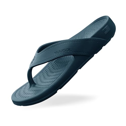 Image of NUUSOL Unisex Cascade Flip Flops; Non-Slip Hiking /Plantar Fasciitis Footwear; Soft Cushion, Lightweight & Comfortable; Arch Support & Textured Footbed, Pain Relief for Joint, Neck & Back Injuries