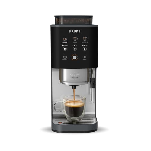 KRUPS Coffee Crush, Cafetera Automática, Espumador de leche, Compacta, Coal
