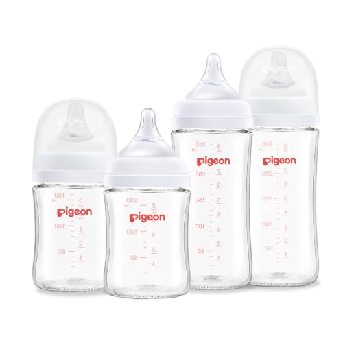 Image of Pigeon Mixed Size Anti-Colic Glass Baby Bottle Starter Bundle