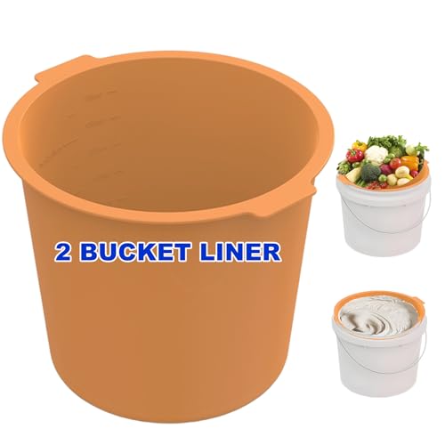 2 Gallon Reusable Silicone Bucket Liner (Orange)