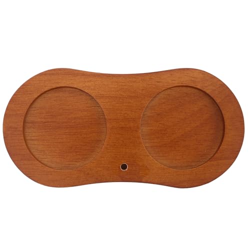 ERINGOGO Soporte para Molinillo de Pimienta de Madera 2 Ranuras, Base de 6 Cm de Diámetro Interior, Color Madera Vintage, Organizador de Especias para Encimera y Mesa de Comedor