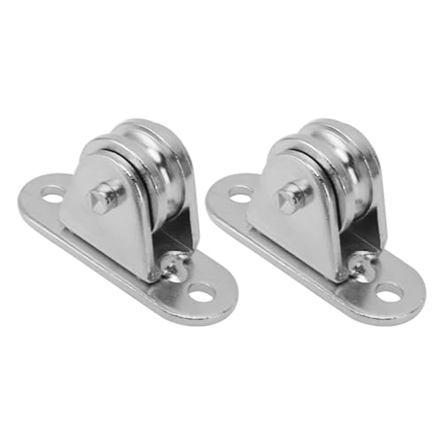 XHTLLO Pulley Block, Stainless Steel Small Pulley Block Set, Silent Wall Mounted Fixed Pulley, Single Pulley Wheel for DIY Equipment and Wire Rope(2)