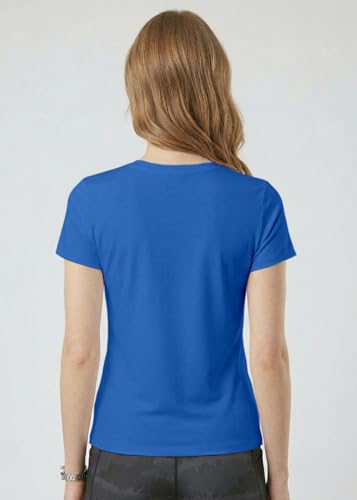 Image of INDISSH Yoga Tshirt for Women Cotton | Graphic Printed Yoga Round Neck Short Sleeves T-Shirt for Woman - WRN-YOGAB-PAR