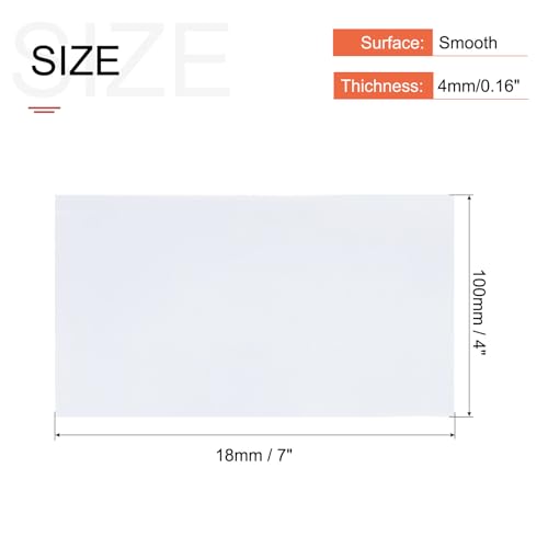 Image of MECCANIXITY White ABS Plastic Sheet 7 x 4 x 0.16 Inch for Building Model, DIY Crafts, Panel, Pack of 2 Pcs