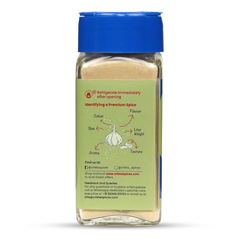 CRISTA Dehydrated Garlic Powder | 100% Pure Lehsun Powder | Ready To Use | Farm Fresh | Zero Added Colours, Fillers Additives & Preservatives | 45 Gms Each | Pack of 2