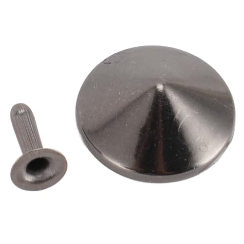 MOTOULAX 100 Sets Rivets Stud 22 Mm Diy de Diy Cono de Hierro y Tachuelas Tuts de Champiñones Cabeza Riveta para Reparar Bolsas Zapatillas (Negro plateado)