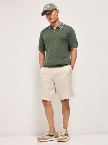 Image of THE BEAR HOUSE Men's Multi-Color Slim Fit Colorblock Casual Polo