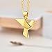 the roller stone - Handmade Origami Dove Charm Necklace with Chain in Silver, Origami Engraved Birds Jewelry for Women, Gold Plated Silver Bird Pendant
