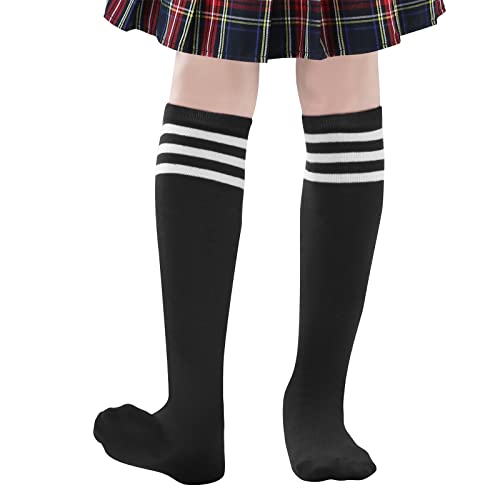 American Trends Kids Knee High Socks Boys Girls School Uniform Dress Socks Toddler Long Tube Seamless Knit Socks 3 Pack3