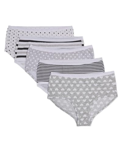MeMoi 5 Pair Girls Gray tefulness 100% Cotton Brief Panties