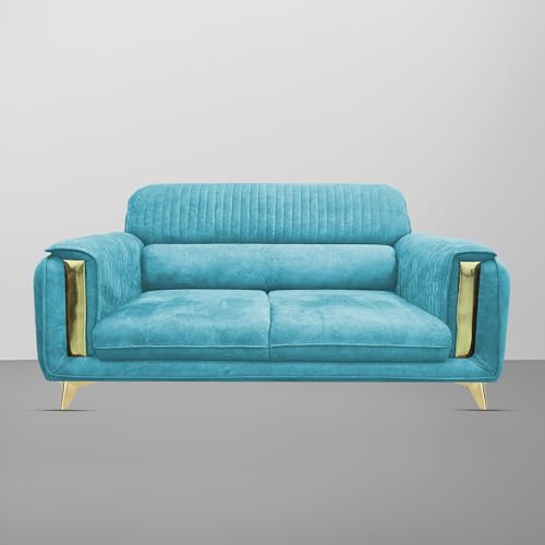 Image of Casaliving Gelio 3 Seater Sofa Set for Living Room (Turquise Colour) Premium Fabric Sofa