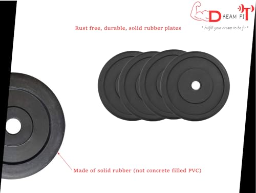 Dream FIt 30Kg Home Gym Set with Rubber Plates, Black - Image 7